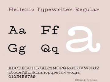 HellenicTypewriter-Regular Version 1.500 | wf-rip DC20170415图片样张