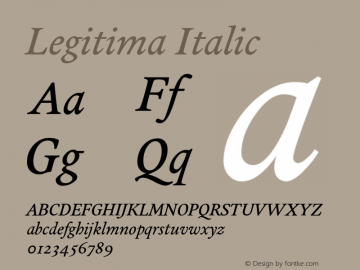 Legitima-Italic Version 1.000图片样张