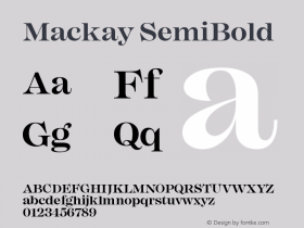 Mackay SemiBold Version 1.000;PS 001.000;hotconv 1.0.88;makeotf.lib2.5.64775图片样张