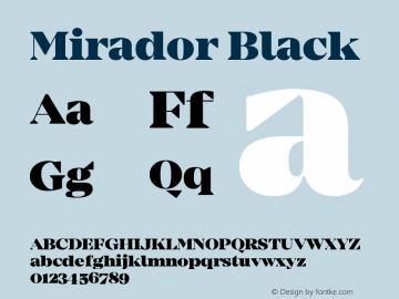 Mirador Black Version 1.000;PS 001.000;hotconv 1.0.70;makeotf.lib2.5.58329图片样张