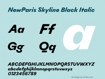 NewParisSkyline-BlackItalic Version 2.500图片样张