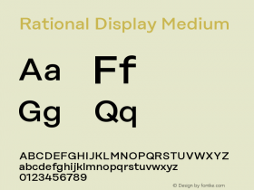 RationalDisplay-Medium Version 1.000;PS 001.000;hotconv 1.0.88;makeotf.lib2.5.64775图片样张