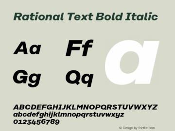 Rational Text Book Bold Italic Version 1.000;PS 001.000;hotconv 1.0.88;makeotf.lib2.5.64775图片样张