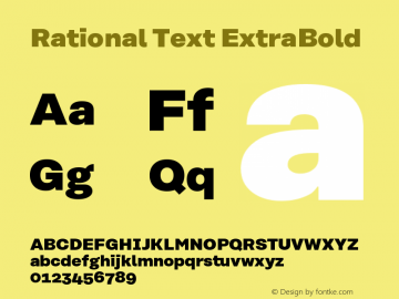 RationalText-ExtraBold Version 1.000;PS 001.000;hotconv 1.0.88;makeotf.lib2.5.64775图片样张