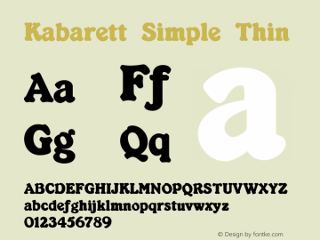 Kabarett Simple Thin Version 1.00 2004 initial release Font Sample