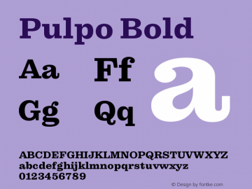 Pulpo Bold Version 1.000图片样张