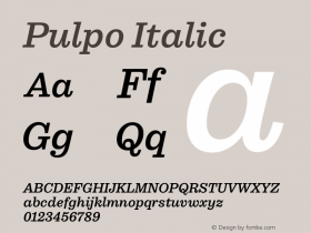 Pulpo Italic Version 1.000图片样张