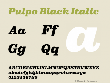 Pulpo Black Italic Version 1.000图片样张