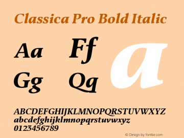 Classica Pro Bold Italic Version 3.00图片样张