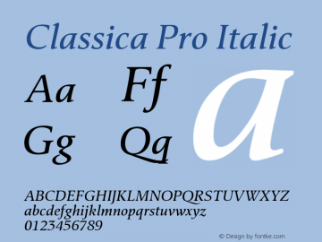 Classica Pro Italic Version 3.00图片样张
