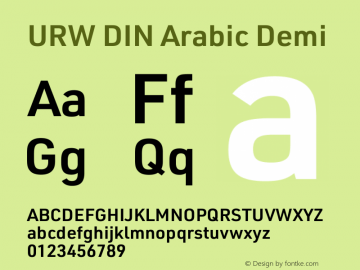 URW DIN Arabic Demi Version 1.00图片样张