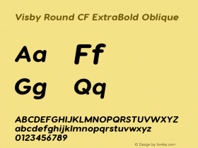 VisbyRoundCF-ExtraBoldOblique Version 2.100 | wf-rip DC20171025图片样张