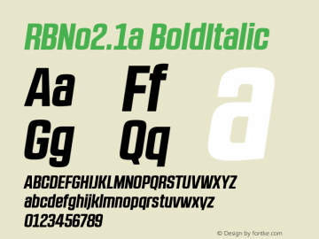 RBNo2.1a-BoldItalic Version 1.000图片样张