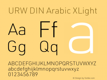URW DIN Arabic XLight Version 1.00图片样张