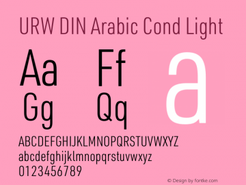 URW DIN Arabic Cond Light Version 1.00图片样张
