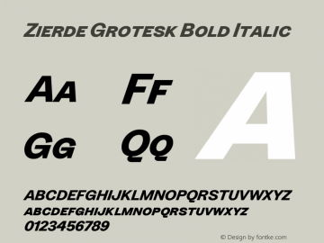 ZierdeGrotesk-BoldItalic Version 1.000 | wf-rip DC20180630图片样张