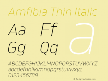 Amfibia-ThinItalic Version 1.000 | wf-rip DC20190310图片样张