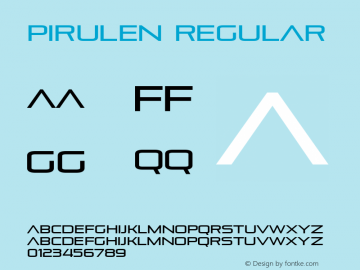 Pirulen Regular Version 1.000 2004 initial release Font Sample