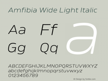 Amfibia-LightWideItalic Version 1.000 | wf-rip DC20190310图片样张