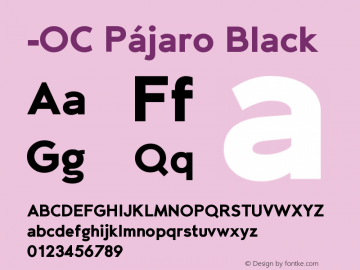 -OC Pajaro Black Version 1.000;PS 001.000;hotconv 1.0.88;makeotf.lib2.5.64775图片样张