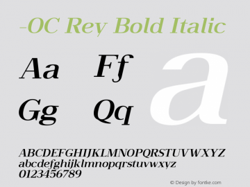 -OC Rey Bold Italic Version 1.000;PS 001.000;hotconv 1.0.88;makeotf.lib2.5.64775图片样张