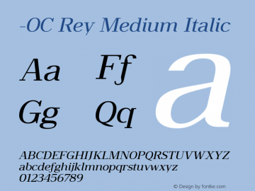 -OC Rey Medium Italic Version 1.000;PS 001.000;hotconv 1.0.88;makeotf.lib2.5.64775图片样张