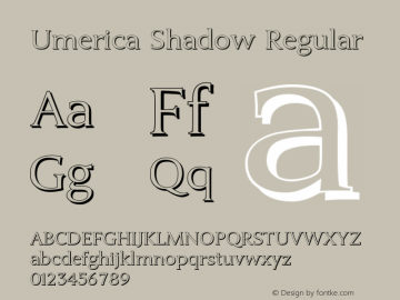 Umerica-ShadowRegular Version 2.003图片样张