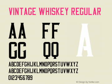 VintageWhiskey-Regular Version 1.00;February 26, 2019;FontCreator 11.5.0.2427 64-bit图片样张