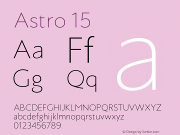 Astro-15 Version 1.001;PS 001.001;hotconv 1.0.88;makeotf.lib2.5.64775图片样张