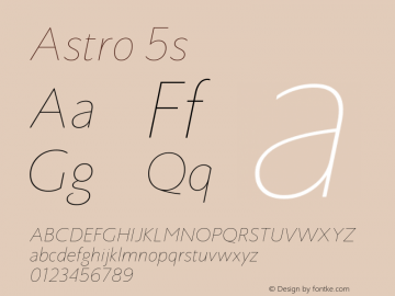 Astro-5s Version 1.001;PS 001.001;hotconv 1.0.88;makeotf.lib2.5.64775图片样张