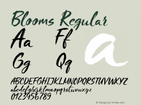 Blooms Regular Version 1.000;PS 001.000;hotconv 1.0.88;makeotf.lib2.5.64775图片样张
