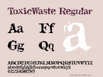 ToxicWaste Regular Version 001.000 Font Sample