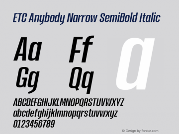 ETCAnybody-NarrowSemiBoldIt Version 1.51 | wf-rip DC20181025图片样张