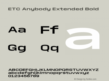 ETCAnybody-ExtendedBold Version 1.51 | wf-rip DC20181025图片样张