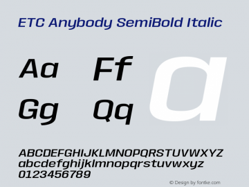 ETCAnybody-SemiBoldIt Version 1.51 | wf-rip DC20181025图片样张