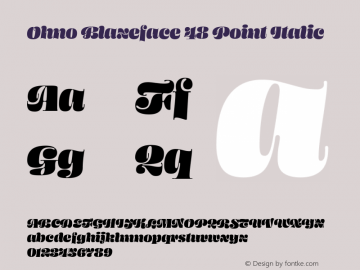 Ohno Blazeface 48 Point Italic Version 1.100;PS 1.000;hotconv 16.6.54;makeotf.lib2.5.65590图片样张