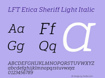 LFTEticaSheriff-LightItalic Version 1.002 | wf-rip DC20171010图片样张