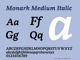 Monark-MediumItalic Version 3.003 | w-rip DC20190215图片样张