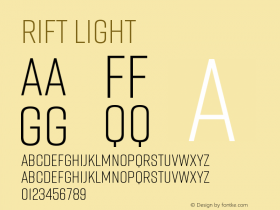 Rift-Light Version 1.000;PS 001.000;hotconv 1.0.88;makeotf.lib2.5.64775图片样张