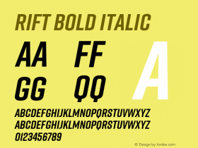 Rift Bold Italic Version 1.000;PS 001.000;hotconv 1.0.88;makeotf.lib2.5.64775图片样张