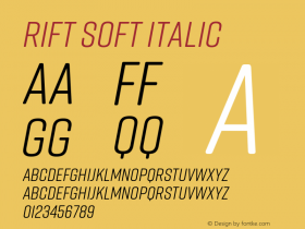 Rift Soft Italic Version 1.000;PS 001.000;hotconv 1.0.88;makeotf.lib2.5.64775图片样张
