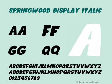 SpringwoodDisplay-Italic Version 1.000图片样张