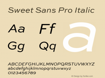 SweetSansPro-Italic Version 1.000图片样张