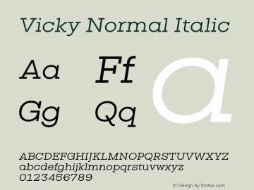 Vicky-NormalItalic Version 1.000 | wf-rip DC20190525图片样张