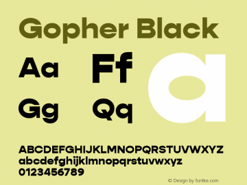 Gopher Black Version 1.000;PS 001.000;hotconv 1.0.88;makeotf.lib2.5.64775图片样张