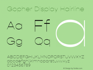 Gopher Display Hairline Version 1.000;PS 001.000;hotconv 1.0.88;makeotf.lib2.5.64775图片样张