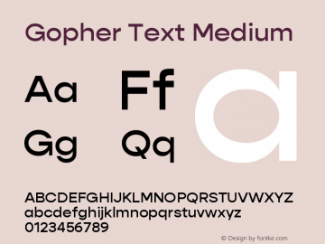 Gopher Text Medium Version 1.000;PS 001.000;hotconv 1.0.88;makeotf.lib2.5.64775图片样张