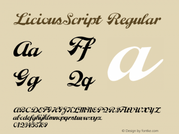 LiciousScript Regular 001.000 Font Sample