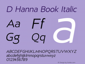 DHanna-BookItalic Version 1.001 | wf-rip DC20150130图片样张