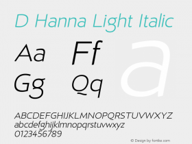 DHanna-LightItalic Version 1.001 | wf-rip DC20150130图片样张